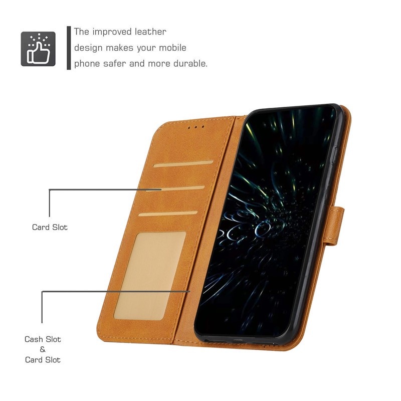 Dành Cho Vivo Y51 Y31 Y35 Y16 Y02S V25E V25 4G 2020 Y51A T1 Y75 Y55 X80lite 5G 2022 Y22S Y22 Iqoo Z6 U5 Da Lật Kinh Doanh Cổ Điển Vỏ Bảo Vệ Mềm