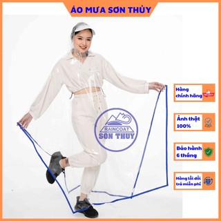 Áo mưa cánh rơi TRONG SUỐT 1 mũ , 2 mũ Áo mưa trong suốt Sơn Thủy vải dày, to rộng PVC freesize dobaohoso1