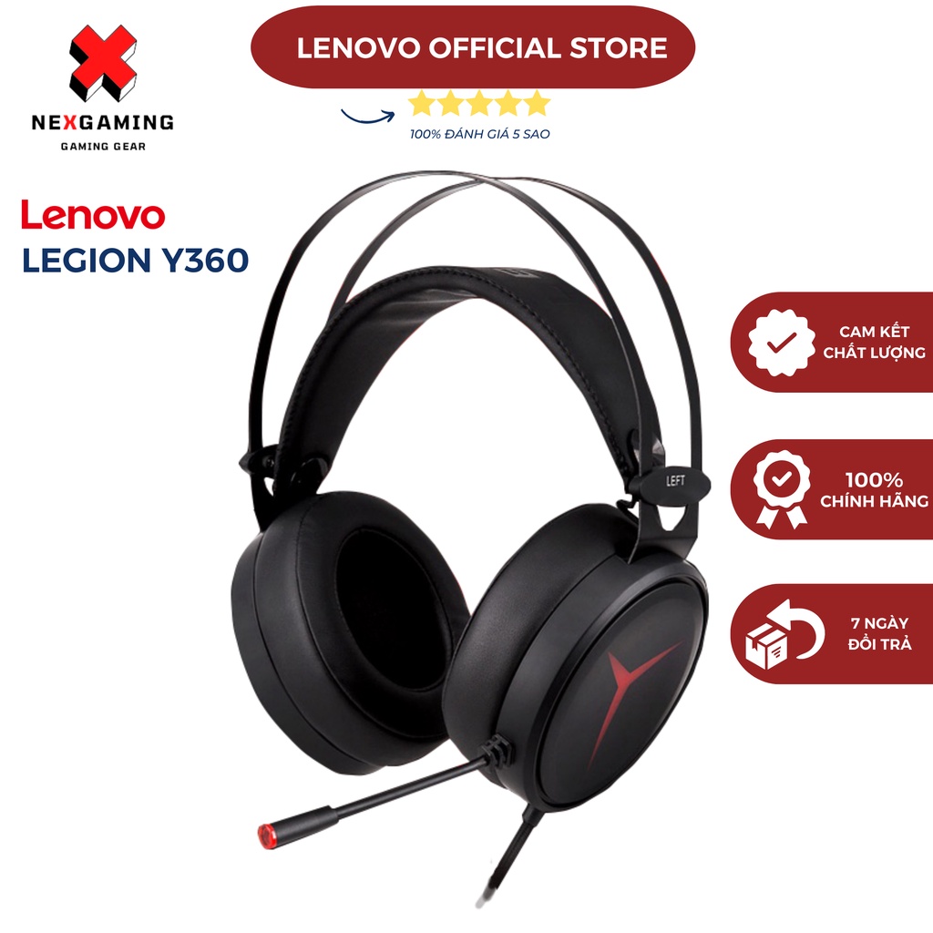 Tai nghe gaming Lenovo Legion Rescuer Y360, giả lập âm thanh vòm 7.1 ...
