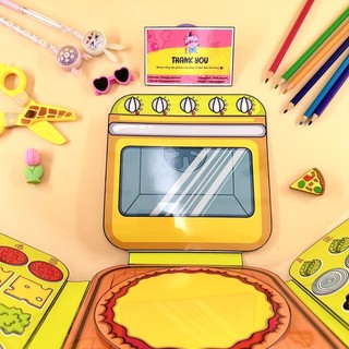 Đồ chơi bóc dán làm PIZZA - nấu ăn cho bé