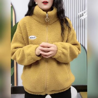 Áo Khoác Đệm Cotton Lót Lông Cừu Dày Dặn Giữ Ấm Mùa Đông Cho Phụ Nữ Trung Niên
