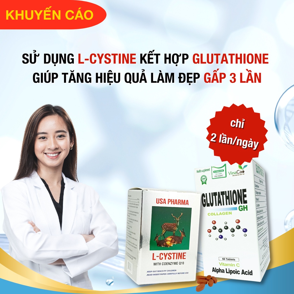 kết hợp glutathione và lcystine và vitamin c Combo viên uống trắng da chuyên sâu 120 viên gồm Collagen GH L-cystine Phils-lin dùng trong 1 tháng Gluten-free : Sports Drinks melissa anger Available Options:50mg X 3pk