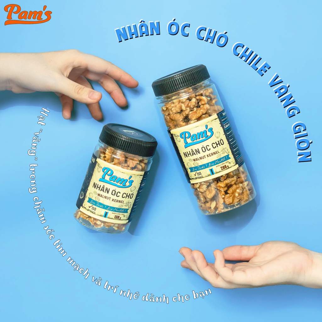 SET LỄ HỘI Hạt Macca Nứt Vỏ 480g + Nhân Hạt Óc Chó 200g + Hạt Dẻ Cười 250g Pams