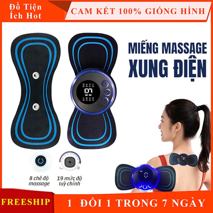 Miếng Dán Massage Xung Điện Máy Massage Toàn Thân 8 Chế Độ-19 Cường Độ Giảm Đau Nhức Hiệu Quả