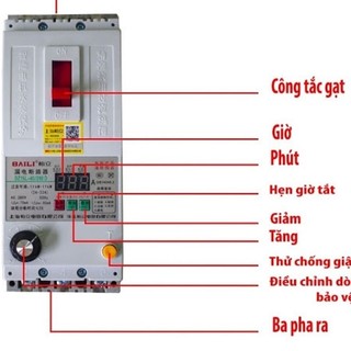aptomat chống mất pha-cb chống giật 3 pha 40A 380v-attomat thông minh bảo vệ động cơ 3 pha