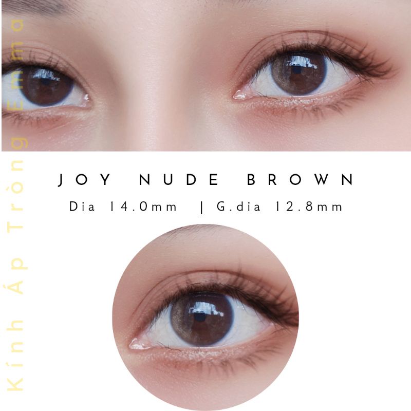 🌸 Kính Áp Tròng Joy Nude Brown - Lens Nâu mix Rêu Không Giãn Tự Nhiên | Kính Áp Tròng Emma 🌸