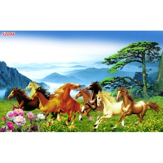 Tranh Mã Đáo Thành Công, Bát Mã Dán Tường 3D