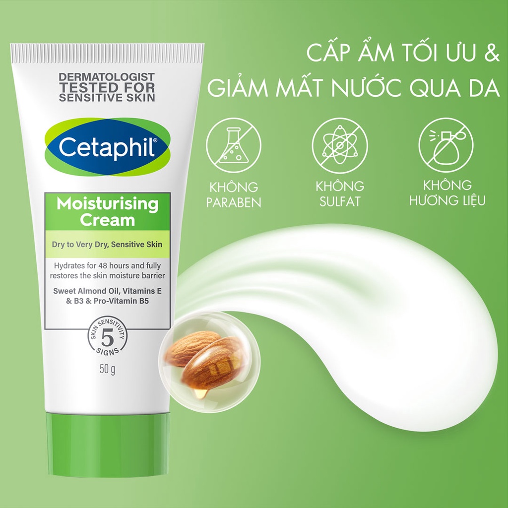 Ảnh Kem Dưỡng Ẩm Cetaphil Moisturising Cream & Lotion Dịu Nhẹ 50G - 118ML - 200ML 3