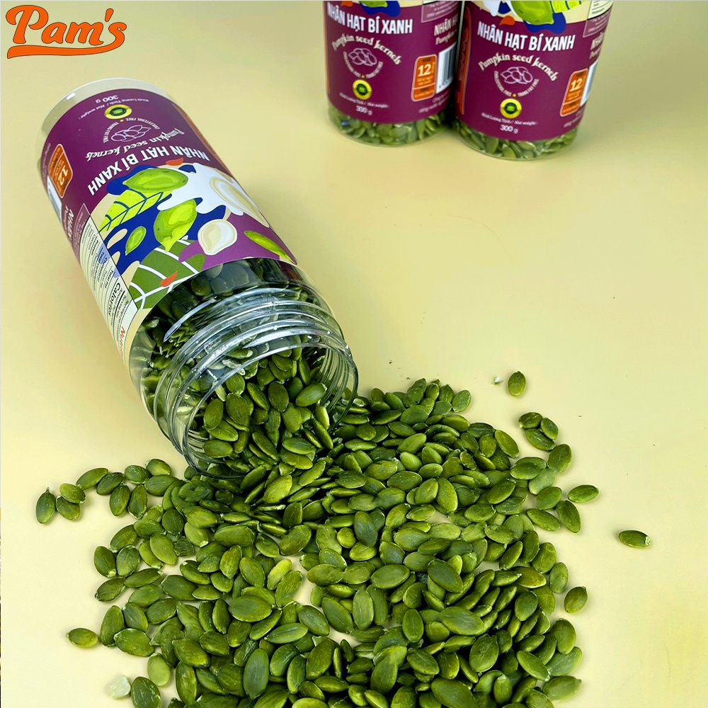 Nhân Hạt Bí Xanh Nhập Khẩu Mỹ Pams 300g/hũ - Rang Nguyên Vị, Dùng Ăn Vặt