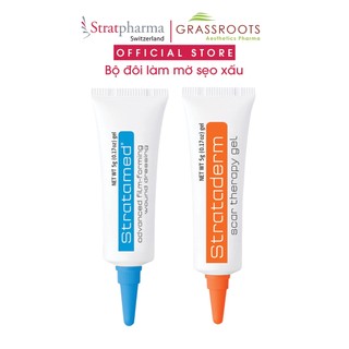 Combo Gel Silicone ngăn ngừa sẹo xấu Strataderm và Gel bảo vệ, làm lành vết thương hở Stratamed