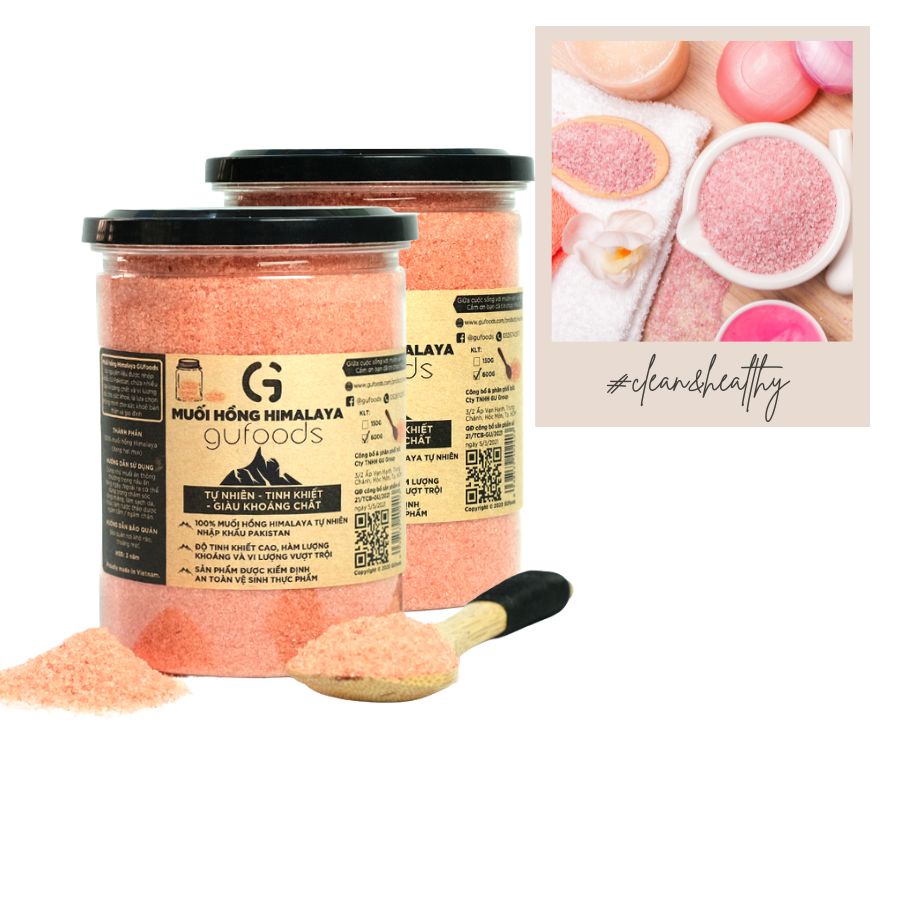 Combo 2 hũ Muối hồng Himalaya GUfoods (dạng hạt mịn)(mỗi hũ 150g/600g)- Tự nhiên, Tinh khiết, Giàu khoáng chất