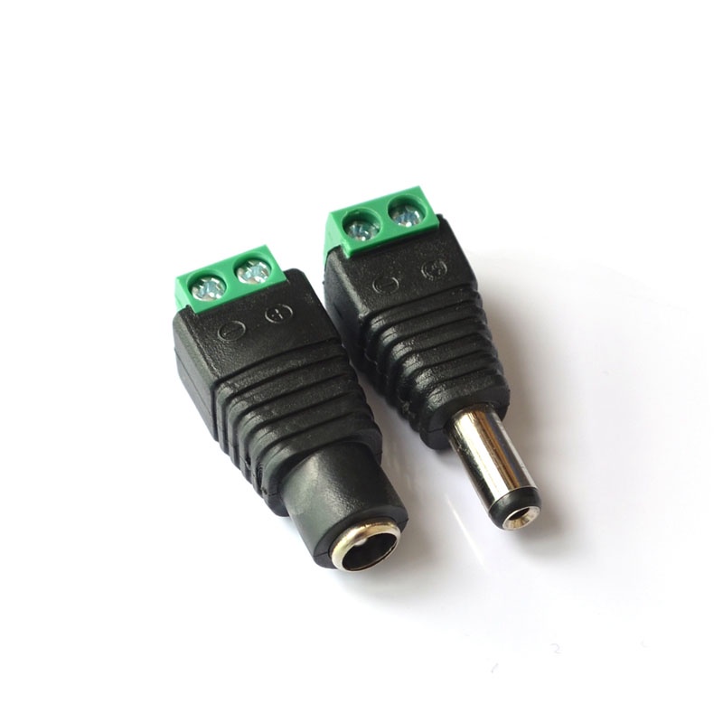 Jack DC Nối Nguồn Đực/Cái 5.5x2.1mm - Jack Nối Nguồn Camera Có Ốc Vặn