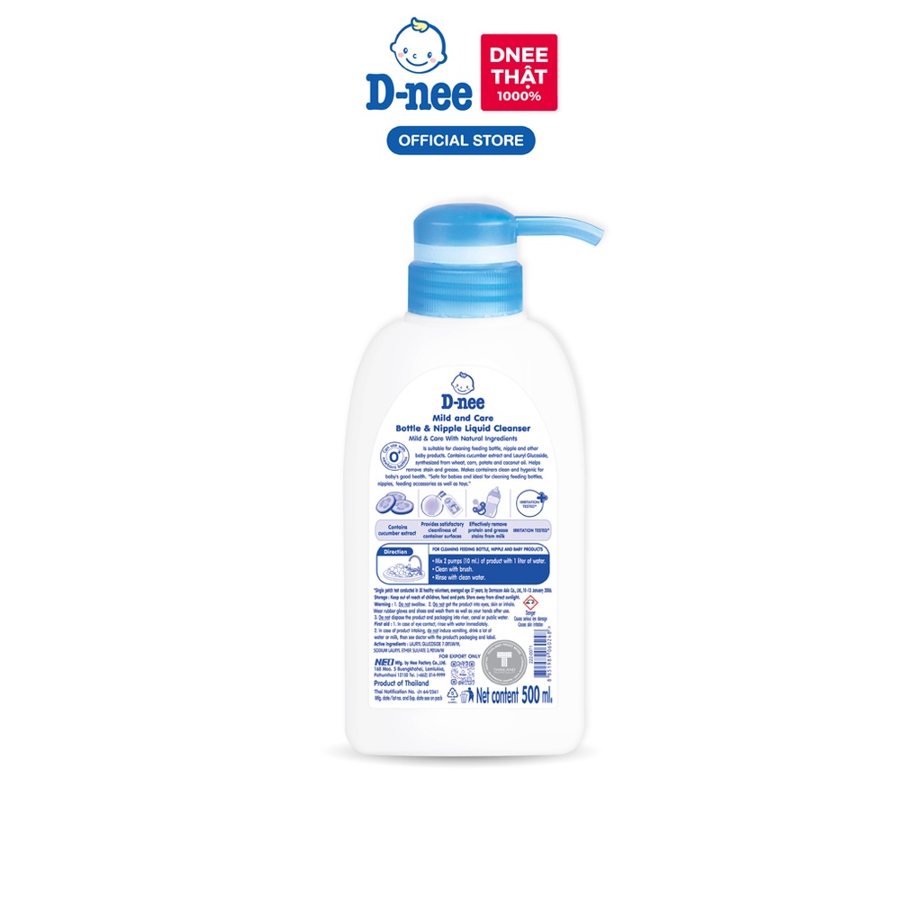 Combo 12 Nước rửa bình sữa D-nee 500 ML/Chai
