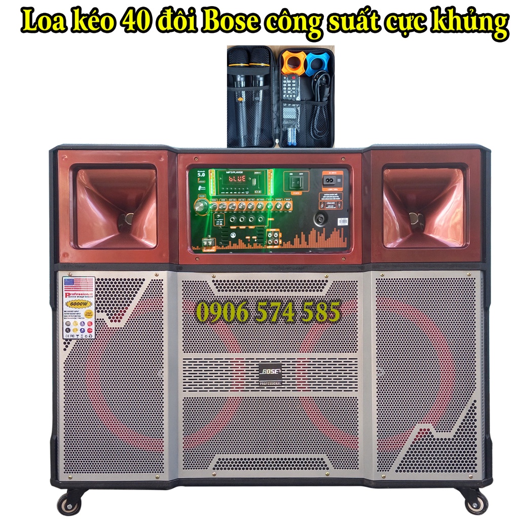 Loa kéo 4 tấc đôi nằm ngang (2 bass 40) công suất cực mạnh ...