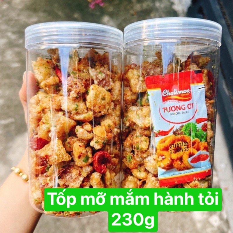 TÓP MỠ CHÁY TỎI HÀNH hàng Ngon Loại 1 ít mỡ hộp 230gr