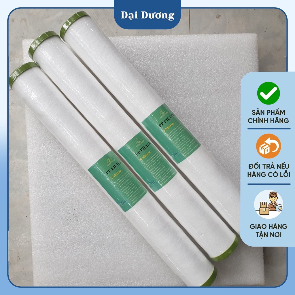 Lõi lọc nước 20 Inch, lõi bông dài lọc thô 20 inch, có đầu bịt