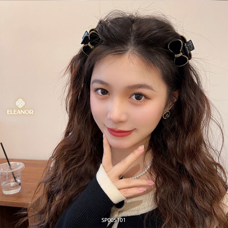 Kẹp tóc nữ Eleanor Accessories càng cua đính đá phụ kiên tóc kẹp tóc nơ tiểu thư 5101