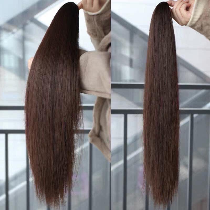 [HÀNG SIÊU CẤP] TÓC GIẢ NGOẠM THẲNG DÀI 55-60CM CHẤT TƠ HÀN QUỐC NGOẶM TO CHẮC CHẮN