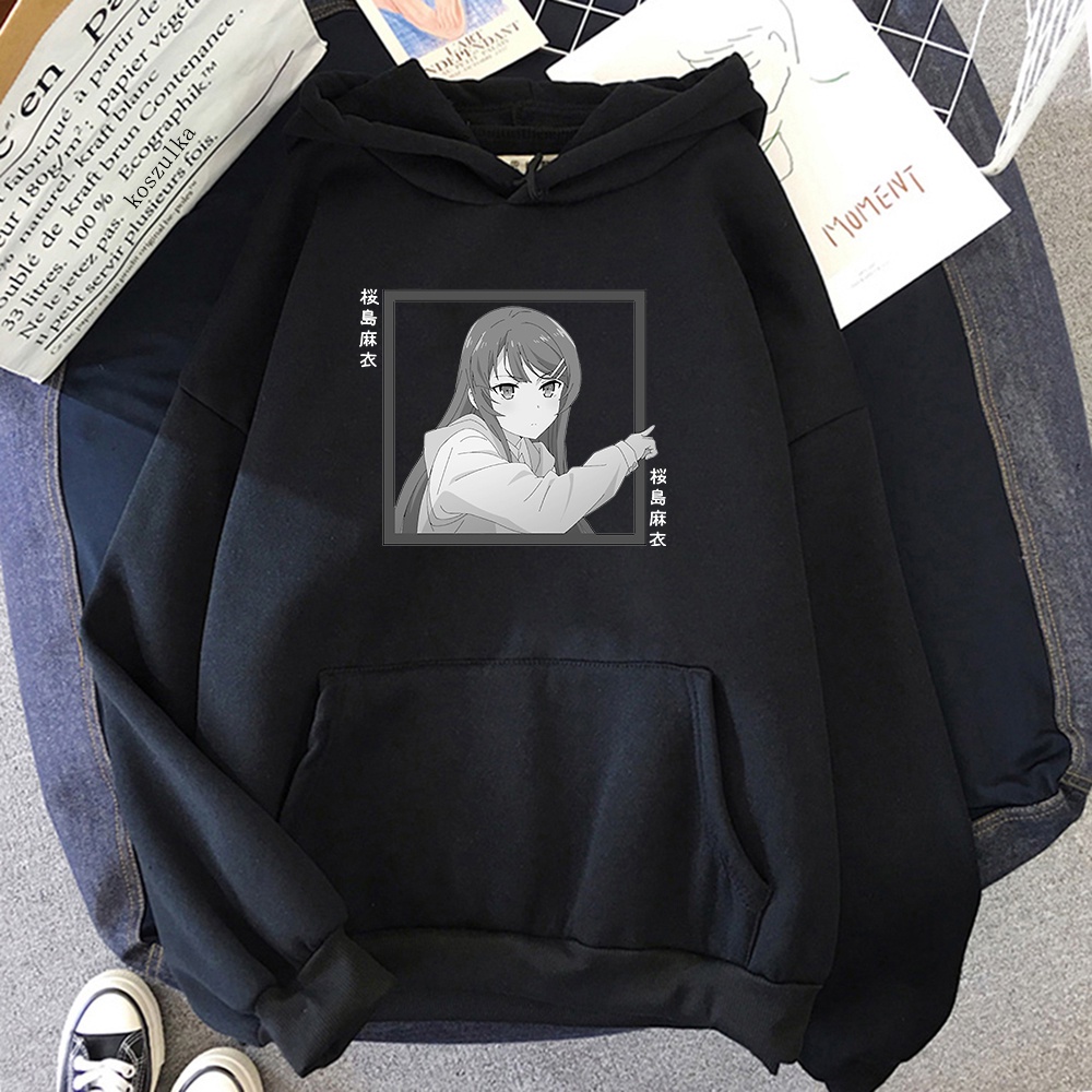 Rascal Not Dream of Bunny Girl Senpai Áo Hoodie Sweatshirt Anime Manga Harajuku Đáng Yêu Mai Sakurajima Cho Nữ