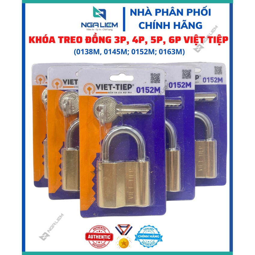 Khóa Treo Đồng 3P, 4P, 5P, 6P - Việt Tiệp (0138M, 0145M; 0152M; 0163M ...
