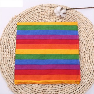 Khăn rằn cotton quàng đầu buộc cổ tay màu cầu vồng cho cộng đồng LGBT
