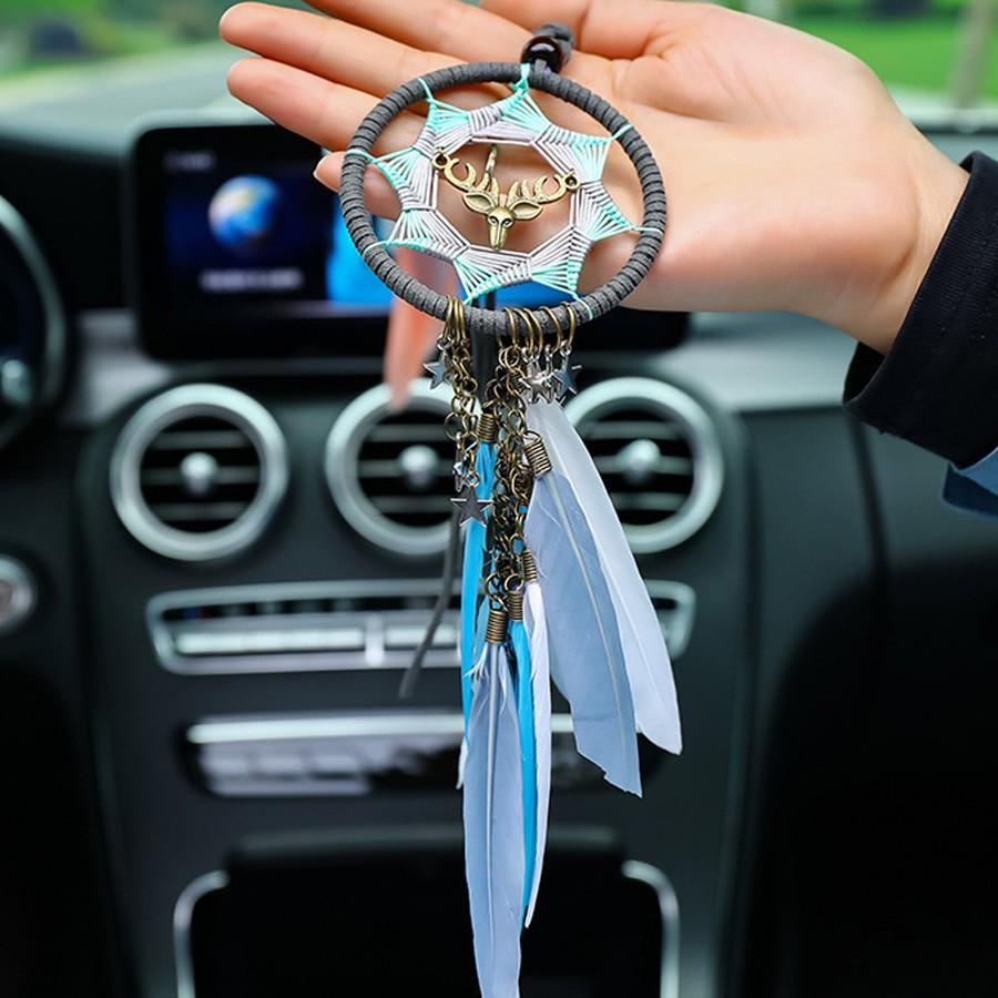 Dây Treo Trang Trí Gương Chiếu Hậu Oto Dreamcatcher Lông Vũ Handmade Sang Trọng