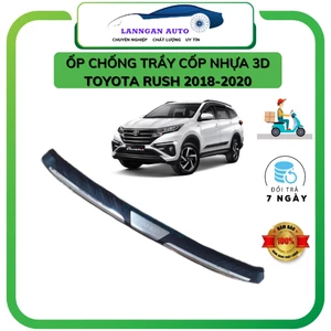 Ốp chống trầy cốp ngoài Toyota Rush 2018-2020, Mẫu nhựa đen 3D ABS cao cấp, sang trọng
