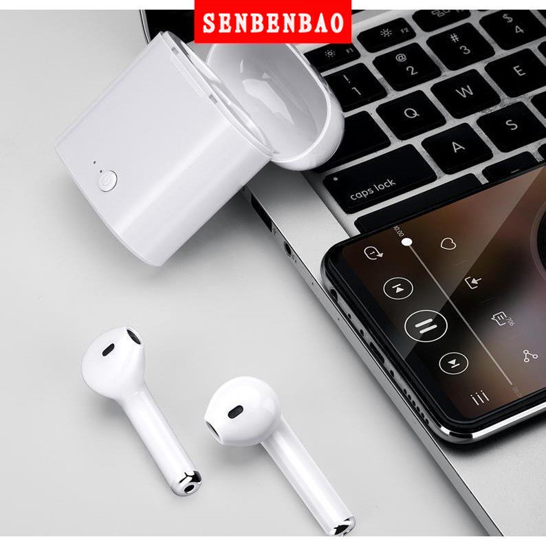 Tai Nghe Bluetooth I7S, Tai Nghe Không Dây Phiên Bản Nâng Cấp Pin Trâu, Chạm Cảm Ứng