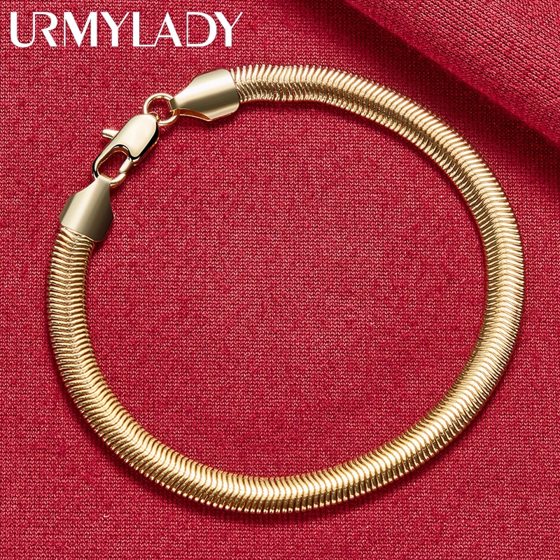 URMYLADY - Dây Chuyền/Vòng Tay Vàng 18K Phẳng, Quyến Rũ, Thích Hợp Cưới và Đính Hôn