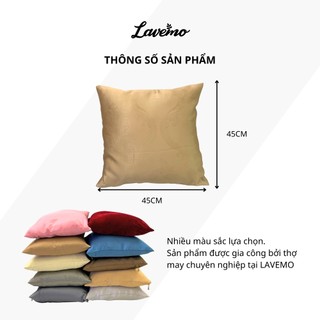 Vỏ Gối Vuông Sofa LAVEMO 45X45cm 100% Vải Polyester Cao Cấp Dày Dặn Đẹp Khóa Kéo Chắc Chắn Tựa Lưng Trang Trí VG
