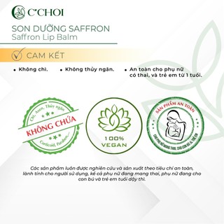 Son Dưỡng Môi Saffron C'choi - Dưỡng Ẩm Môi - Cải Thiện Nứt Nẻ - Giảm Thâm Môi - 4g