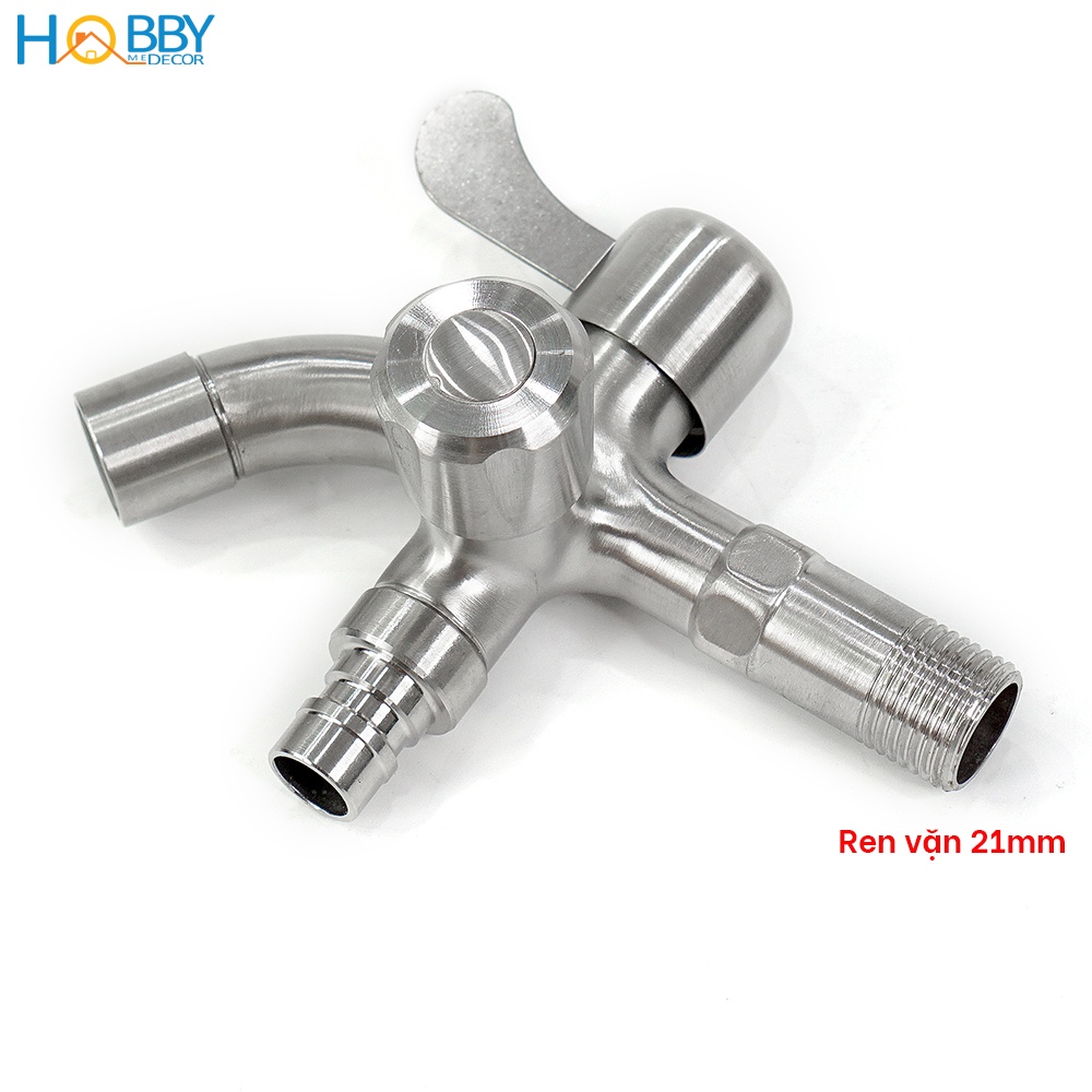 Củ sen lạnh 2 van xả đóng mở HOBBY Home Decor CS3 inox 304 ren 21