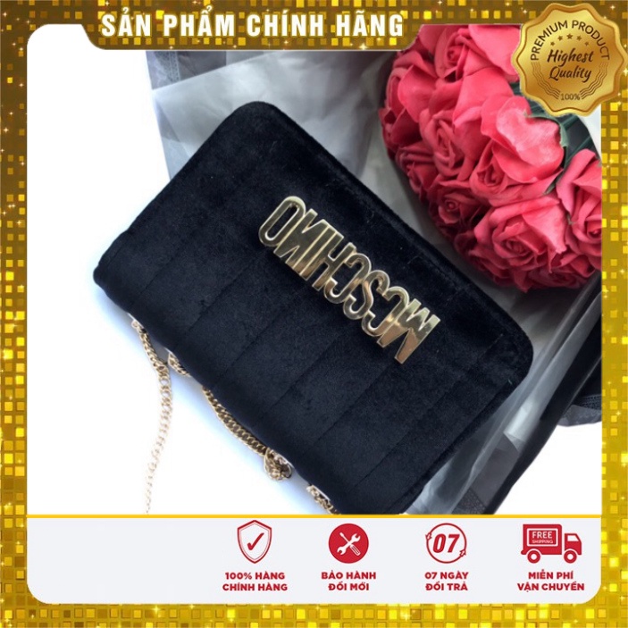 Túi xách nữ đeo chéo đẹp giá thành rẻ moschino nhung trang điểm thời thượng xinh xắn DIOMI