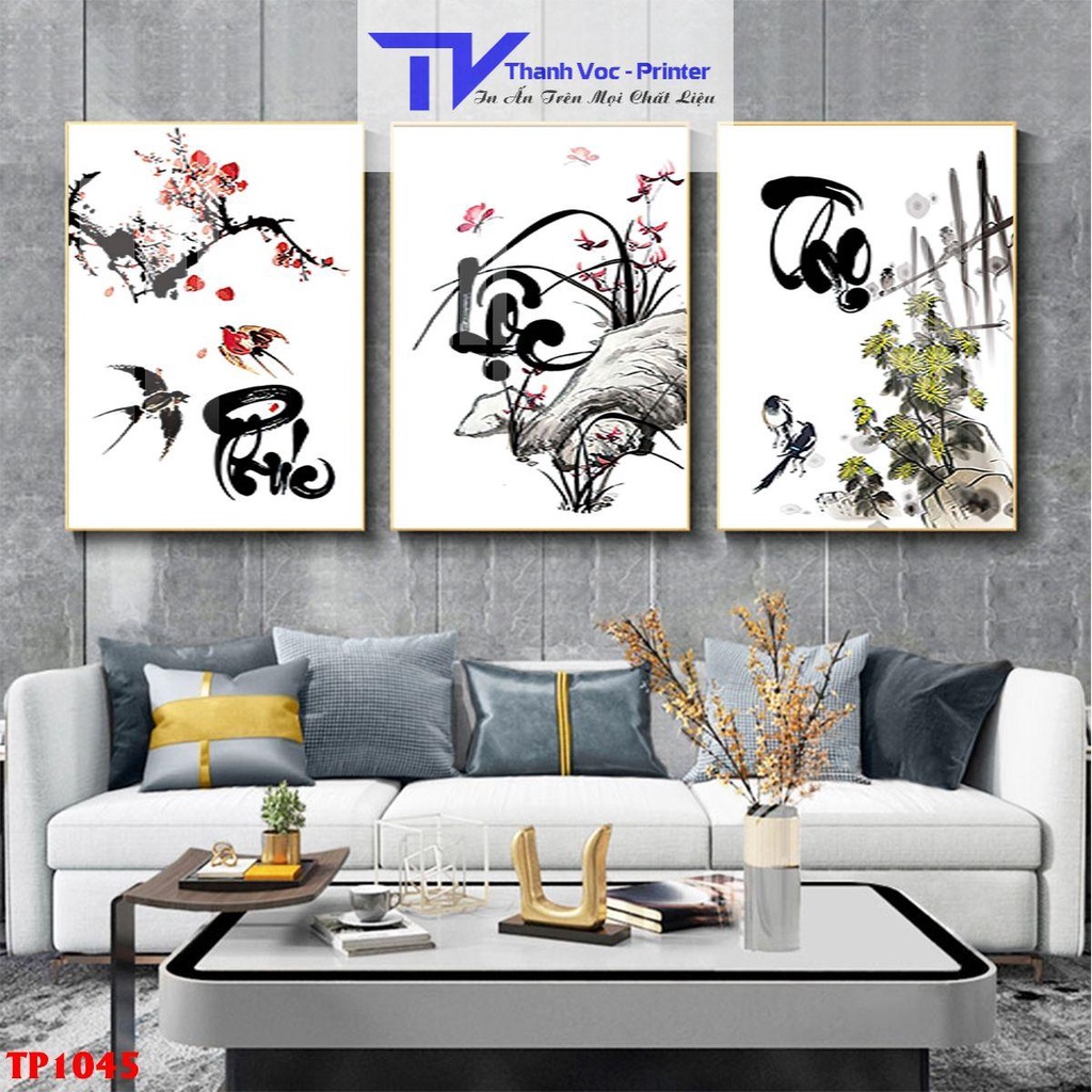 Bộ 3 Tranh Phú Lộc Thọ - Tranh Treo Tường Ngày Tết Mừng Thọ 2023 ( Bộ 3 Tấm )