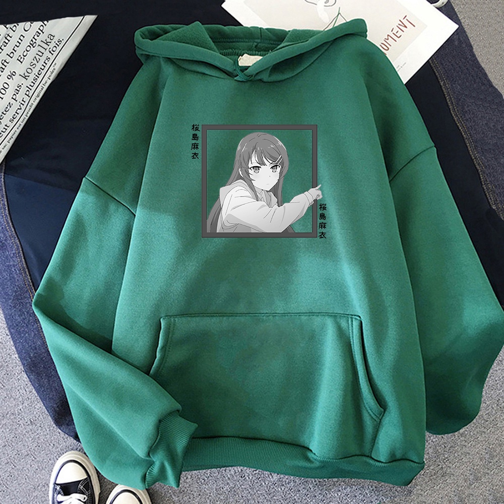 Rascal Not Dream of Bunny Girl Senpai Áo Hoodie Sweatshirt Anime Manga Harajuku Đáng Yêu Mai Sakurajima Cho Nữ