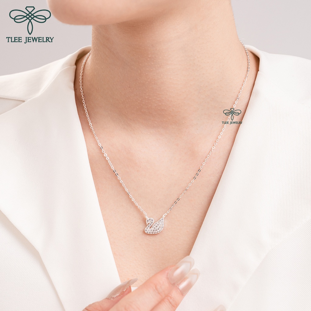 Dây chuyền bạc nữ TLEE mẫu thiên nga trắng đính đá lấp lánh TLEE JEWELRY D0131 | BigBuy360 - bigbuy360.vn