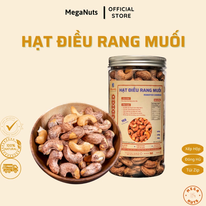 Hạt Điều Rang Muối Bình Phước Nguyên Hạt Loại 1