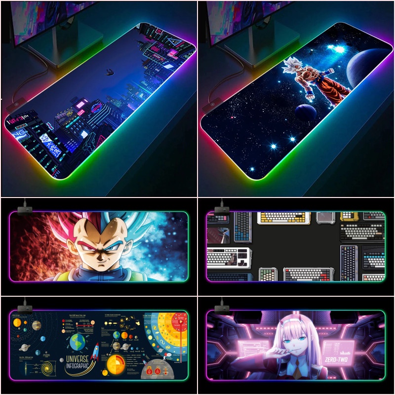 Lót chuột LED RGB gaming, pad chuột LED RGB dày 4mm điều chỉnh đa màu ...