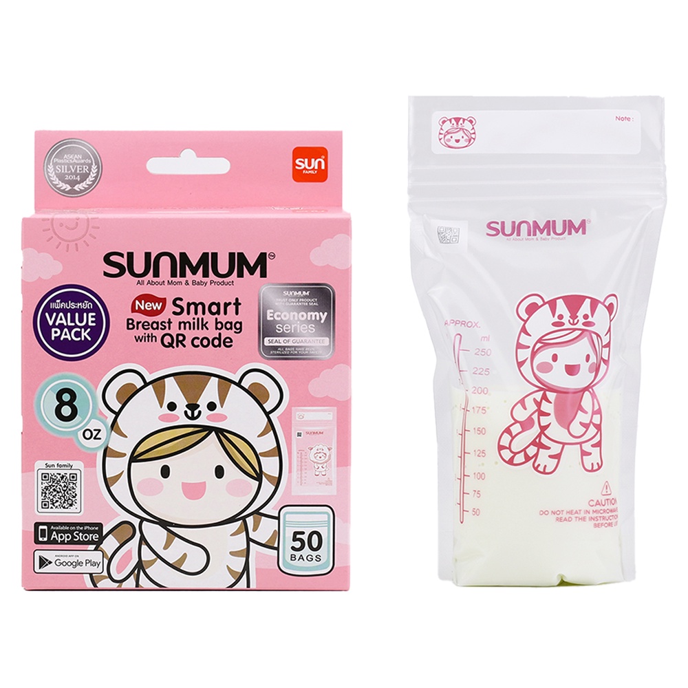 Túi Trữ Sữa SUNMUM Economy Series 100ml-240ml Khoá Zip 3 Lớp Chắc Chắn Giúp Bảo Quản Sữa An Toàn Cho Bé