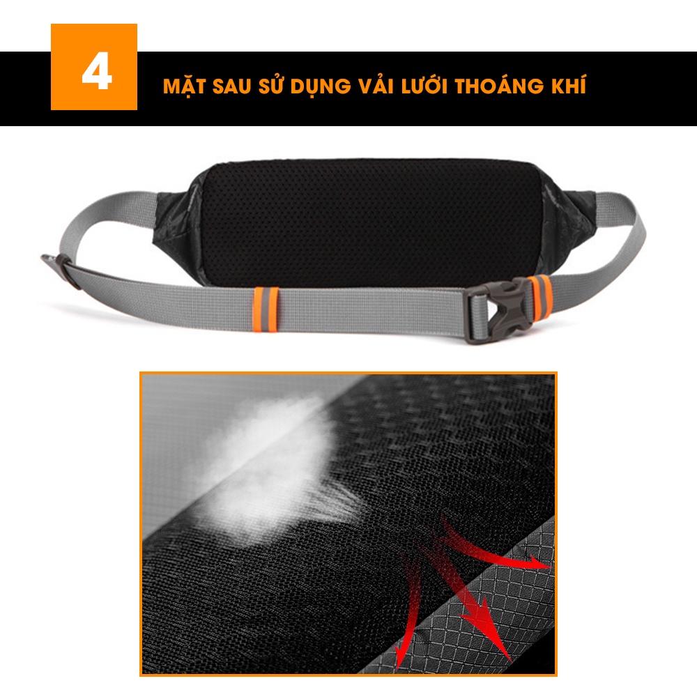 Túi đeo hông, đeo bụng chạy bộ nam nữ chính hãng GoodFit GF18R, chống nước, phản quang