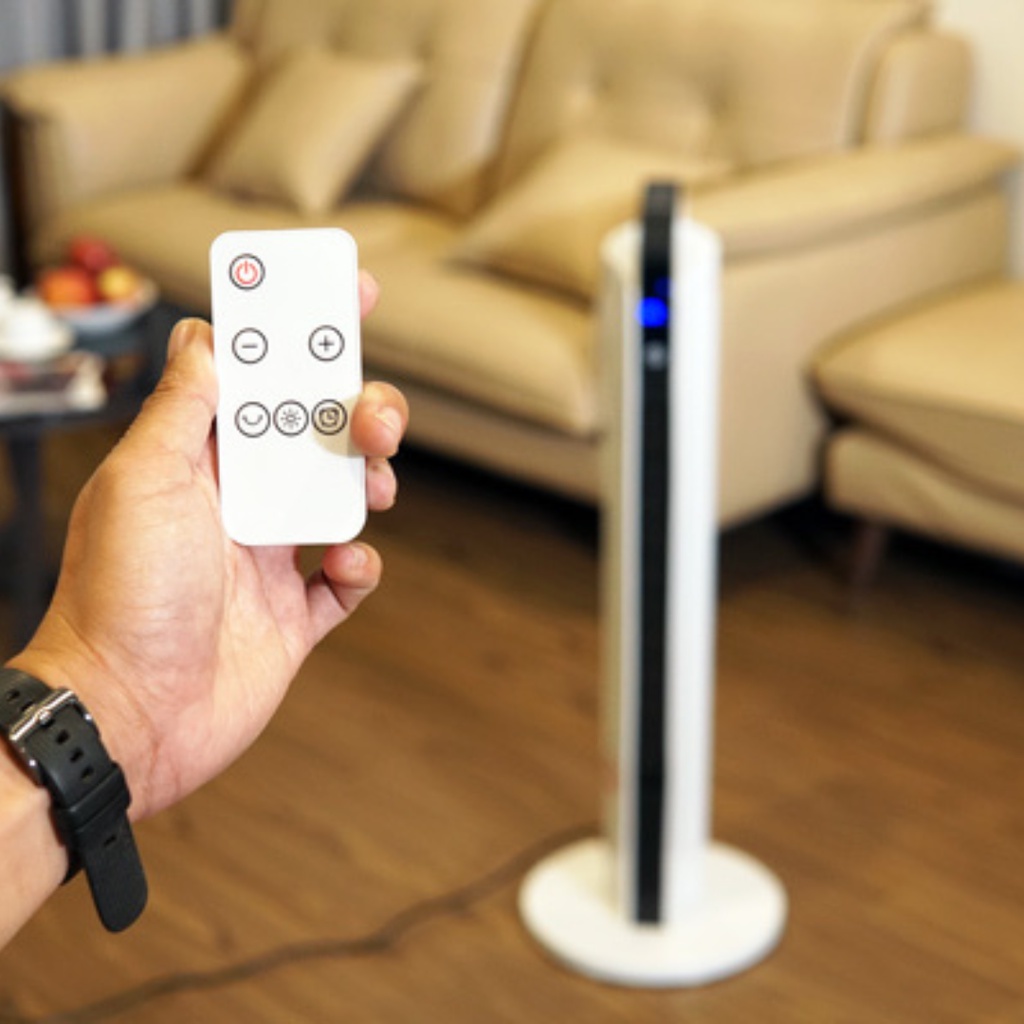 Máy sưởi gốm không khô da FujiHome cân bằng ẩm, lò quạt sưởi phòng điều khiển từ xa tiết kiệm điện