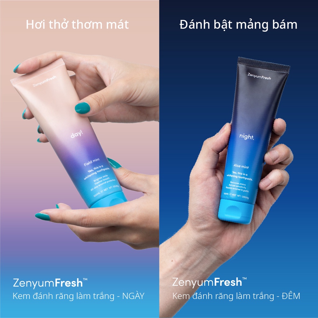 Ảnh Bộ 2 Kem Đánh Răng Zenyum Fresh Ngày Và Đêm [Kem đêm HSD 9/2025] 1
