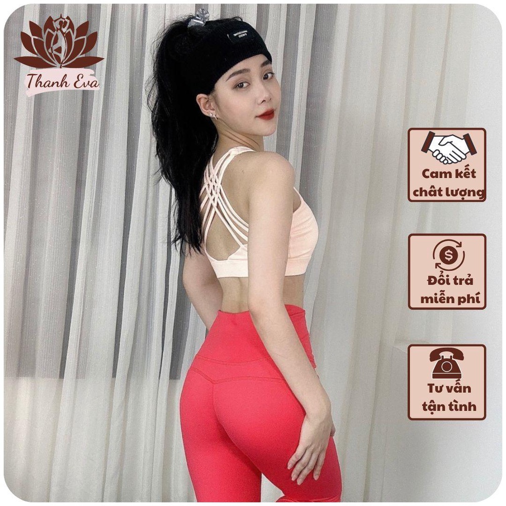 Set bra 2 màu áo đan dây lưng quần 9 tấc siêu xinh ,chất thun lạnh mềm mịn co giãn thoải mái tập gym, yoga, erobic