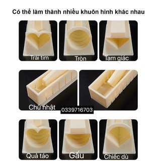 Bộ 10 Khuôn Làm Cơm Cuộn Lá Rong Biển Kimbap - Dụng Cụ Làm Sushi Nhựa Cao Cấp Hình Tim,Tròn,Chữ Nhật