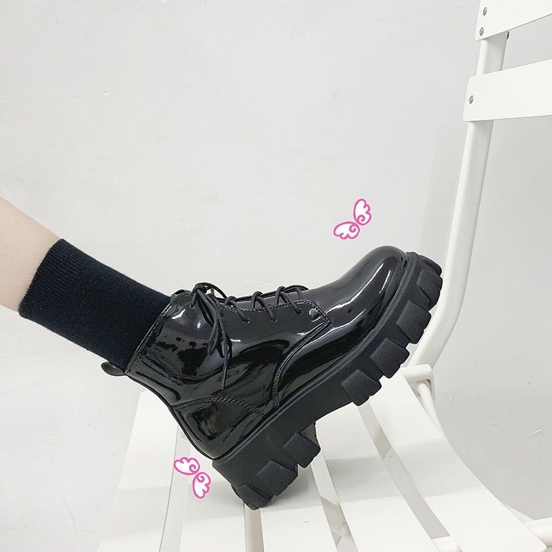 Giày boost đen nữ cổ cao, đế cao buộc dây trẻ trung cá tính G20_NT Shoes