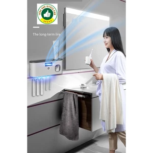 Bộ Nhả Kem Đánh Răng Tự Động KIÊM MÁY KHỬ TRÙNG BÀN ĐÁNH RĂNG Cao Cấp ( Tặng Kèm Miếng Dán)