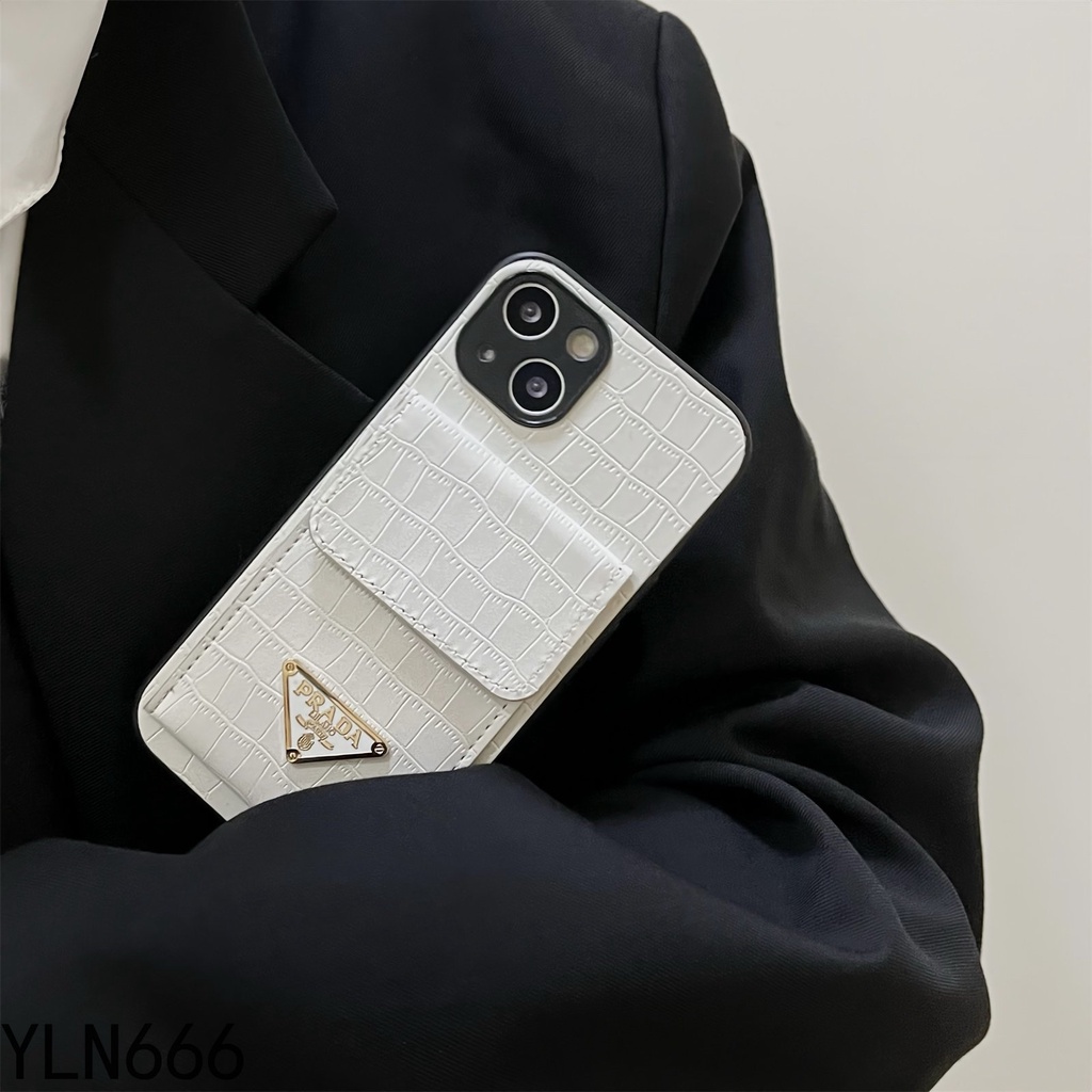 Dành Cho iPhone 11 11Pro Max 12 12Pro Max 13 13Pro Max 13mini 12mini Sang Trọng Với Gói Thẻ Da Full Cover Vỏ Điện Thoại Cổ Điển Thiết Kế Độc Đáo Bảo Vệ Vỏ Điện Thoại
