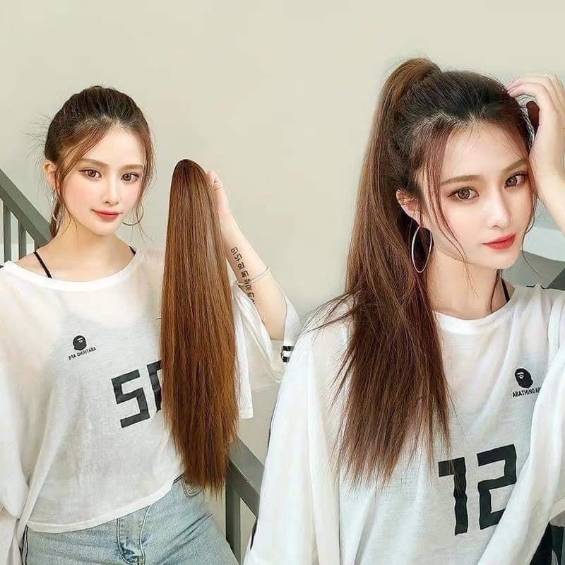 [HÀNG SIÊU CẤP] TÓC GIẢ NGOẠM THẲNG DÀI 55-60CM CHẤT TƠ HÀN QUỐC NGOẶM TO CHẮC CHẮN