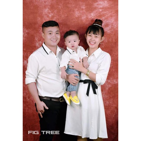 Set Đồ Gia Đình Fig Tree Màu Trắng Phối Viền Đen Siêu Cute (Hàng thiết kế)