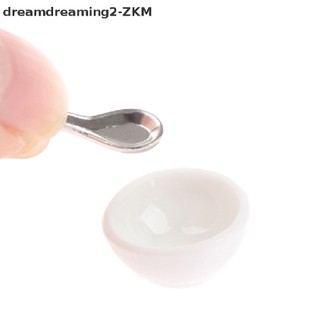 [dreamdreaming] 4 Cái / bộ 1: 12 Nhà Búp Bê Thu Nhỏ Bát Gốm Canh Thìa Đồ Chơi Mô Hình [zkm]